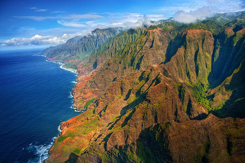Na Pali Coast aerial - Kauai, Hawaii