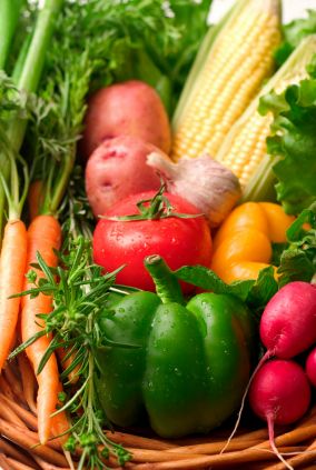 A selection of garden fresh vegetables for a healthly ldiet and lifestyle.