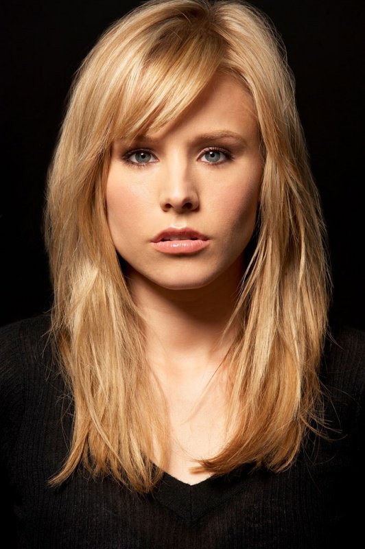 Kristen Bell Side Swept Bangs: Short Blunt Bangs