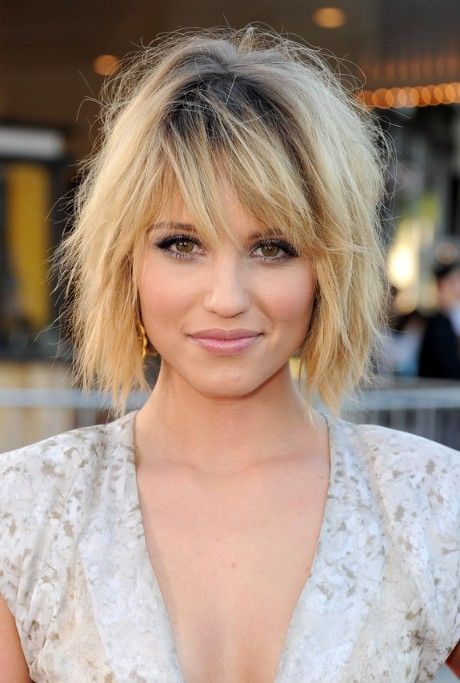 Dianna Agron Side Swept Bangs: Choppy Bangs