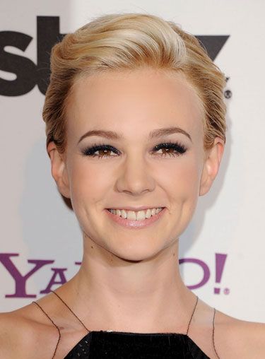 Carey Mulligan Side Swept Bangs: Slicked Back