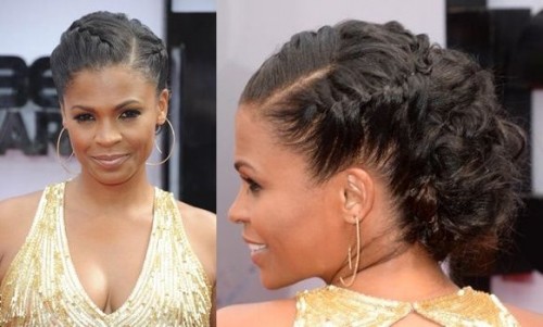 Nia Long under braid updo