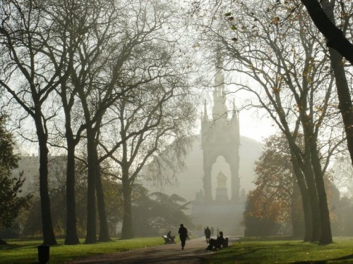 running in the park