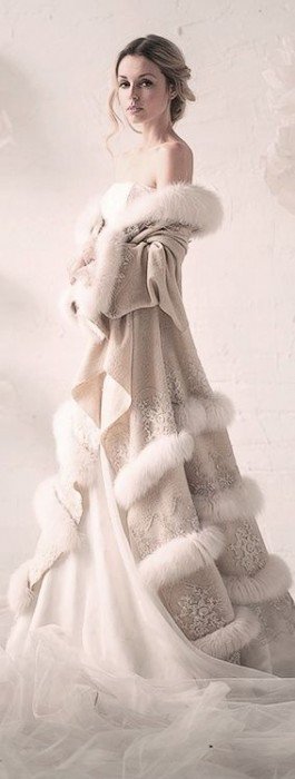 winter wedding dresses with fur