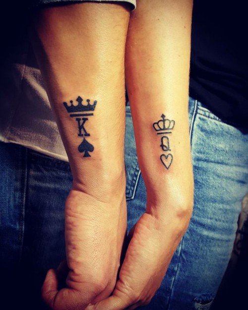 50 King And Queen Tattoos For Couples Herinterest Com