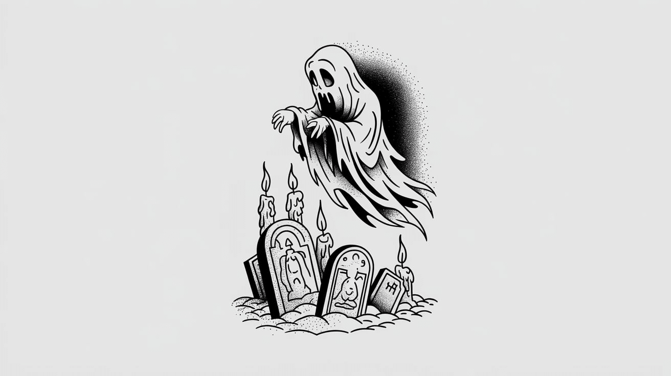 Ghost_with_Gravestones_or_Candles
