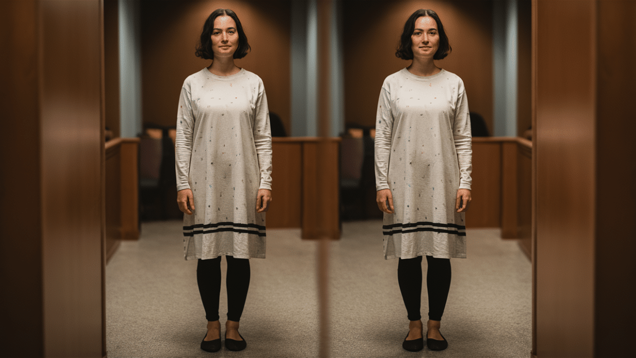 Simple Dress with Leggings and Flats