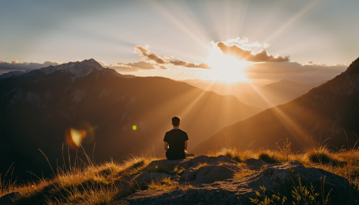 a-man-sitting-sunrise-praying